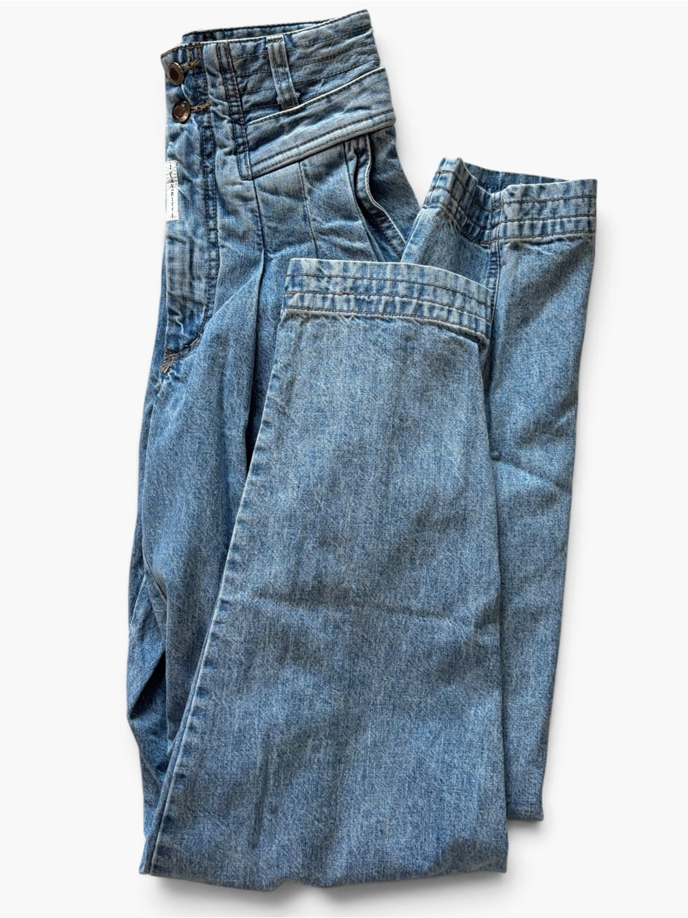 Vintage Z Cavaricci Jeans Size 28 High Rise Pleated Tapered Mom Jeans Made USA - Picture 3 of 13